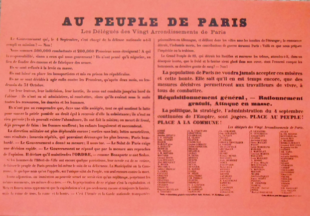 Affiche rouge en 1871